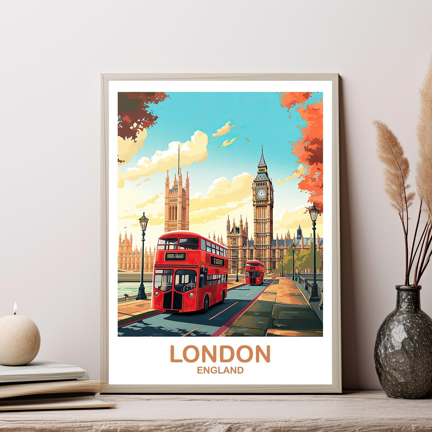 London Travel Art Poster, London Travel Art, England Poster, Big Ben Travel Wall Art, England Travel Wall Art | T2EU_ENLO2