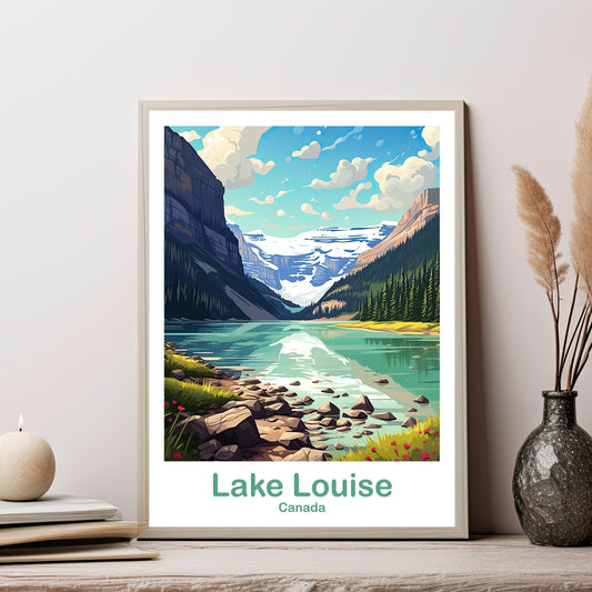 Lake Louise Travel Print, Alberta Wall Art, Lake Louise Poster, Wall Art, Banff Travel Art, Canada Travel Wall Art | T2NA_ABLL1
