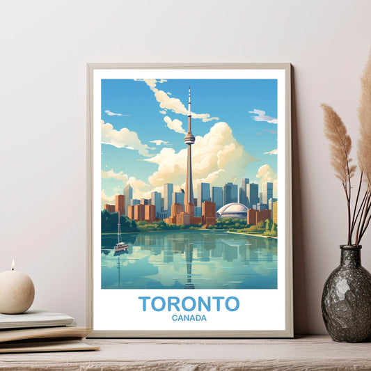 Toronto Travel Wall Print, Ontario Travel Wall Art, Toronto Wall Art Poster, City Skyline Wall Art, Lake Ontario | T2NA_ONTO3
