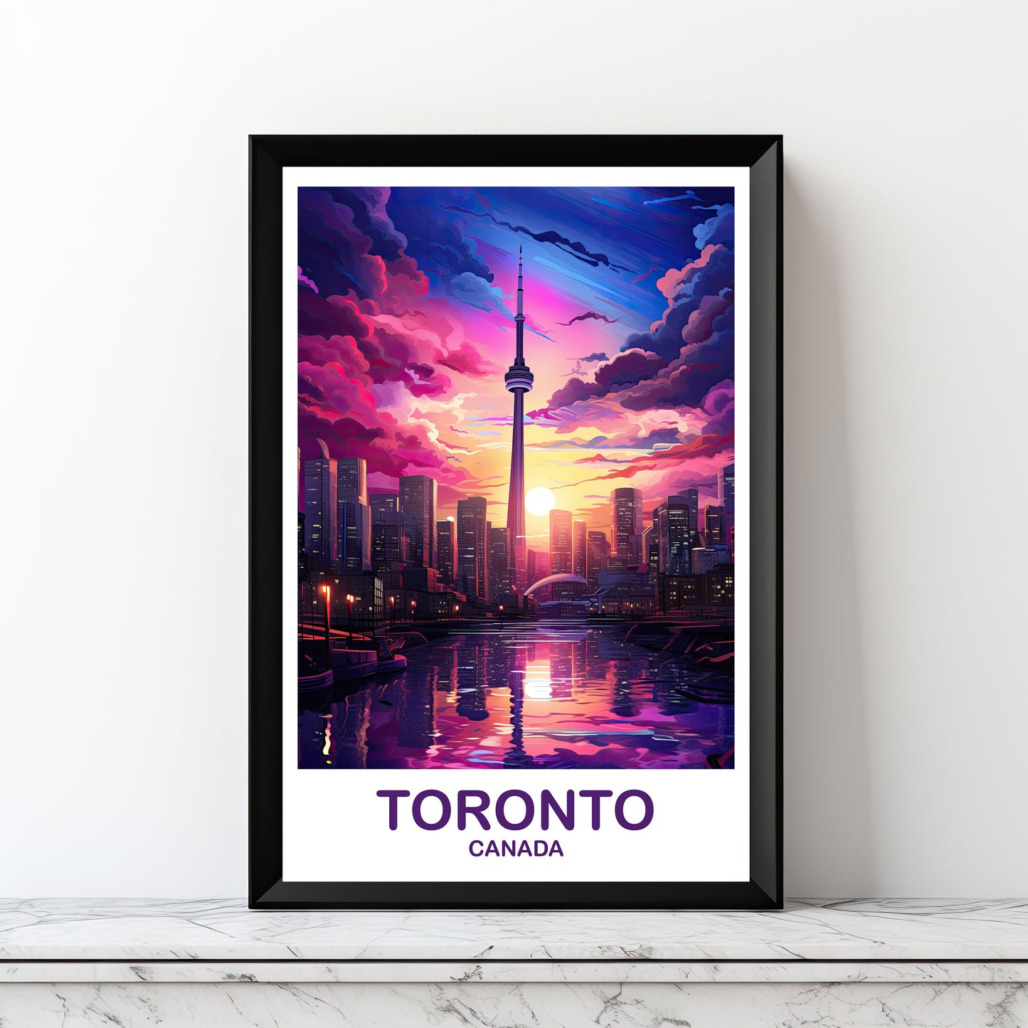 Printable Toronto Travel Wall Print, Ontario Travel Wall Art, Digital Toronto Wall Art, City Skyline Wall Art, Lake Ontario | DT2NA_ONTO4