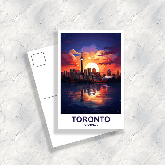 Toronto Ontario Travel Postcard, Ontario Travel Postcard, Toronto Postcard, City Skyline Wall Art, Toronto Sunset Postcard | T2NA_ONTO1_P