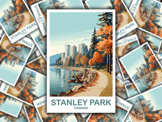 Stanley Park Travel Sticker, British Columbia Sticker Decal, Stanley Park Sticker, Vancouver Travel Sticker | T2NA_BCVA1_S