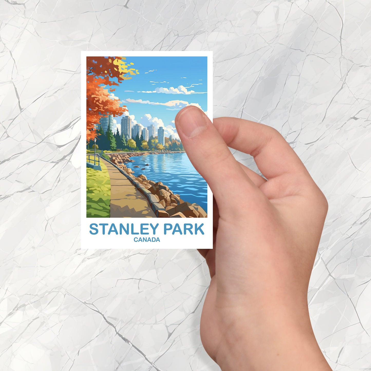 Stanley Park Travel Sticker, British Columbia Sticker Decal, Stanley Park Sticker, Vancouver Travel Sticker | T2NA_BCVA2_S