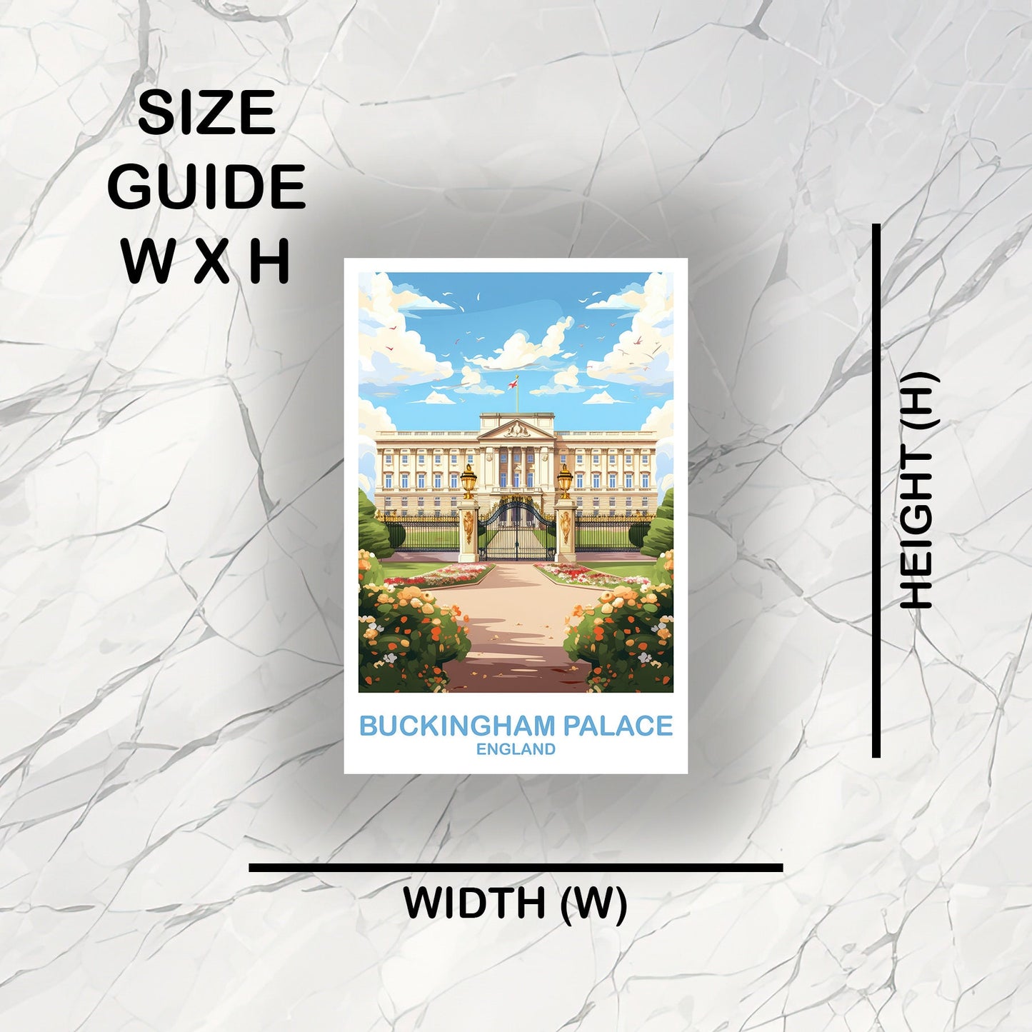 Buckingham Palace Travel Sticker, London Travel Art Sticker, England Travel Sticker, Buckingham Travel Sticker | T2EU_ENLO1_S