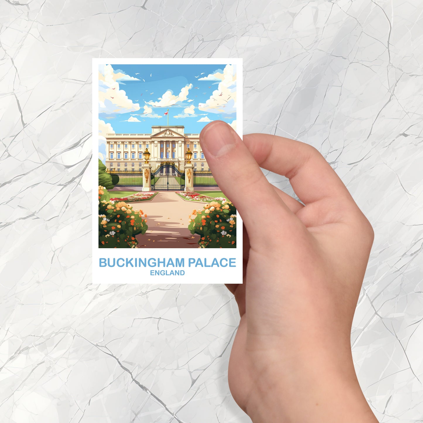 Buckingham Palace Travel Sticker, London Travel Art Sticker, England Travel Sticker, Buckingham Travel Sticker | T2EU_ENLO1_S