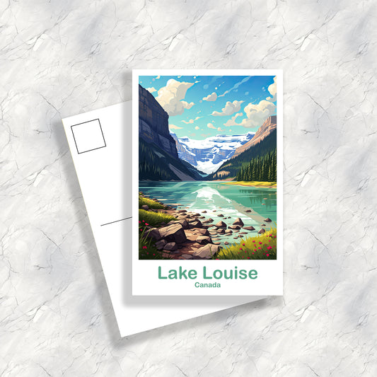 Lake Louise Travel Postcard, Alberta postcard, Lake Louise Art, Postcard, Banff Travel Postcard Canada Travel Postcard | T2NA_ABLL1_P