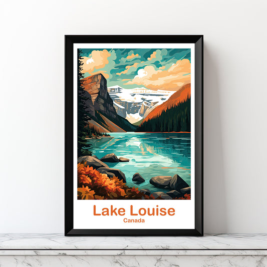 Printable Lake Louise Travel Wall Art, Digital Alberta Wall Art, Lake Louise Poster, Banff Travel Art, Canada Travel Wall Art | DT2NA_ABLL2
