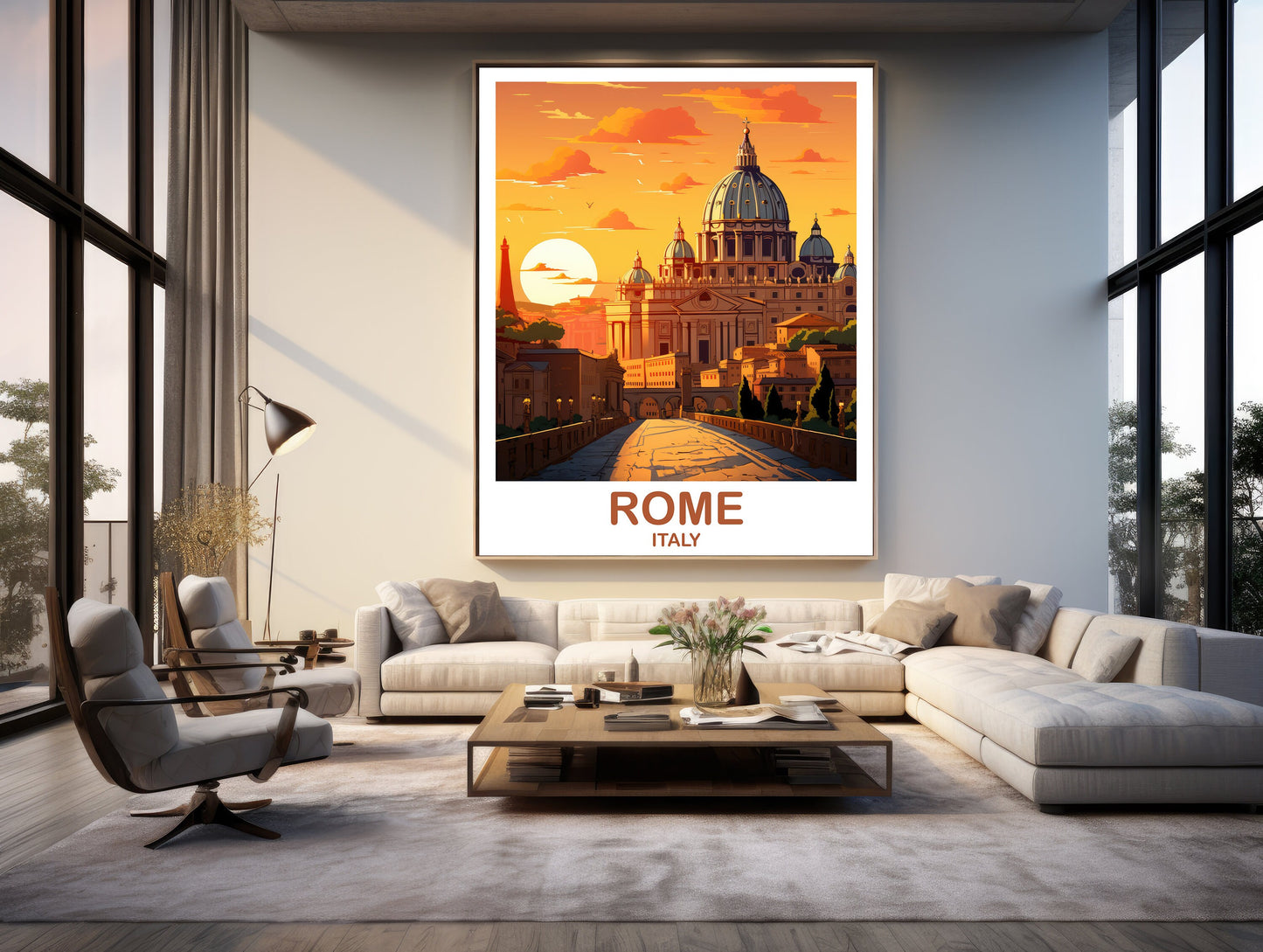 Rome Italy Travel Art Poster, Rome Travel Art, Italy Poster, Rome Travel Wall Art, Italy Travel Wall Art | T2EU_ITRO1