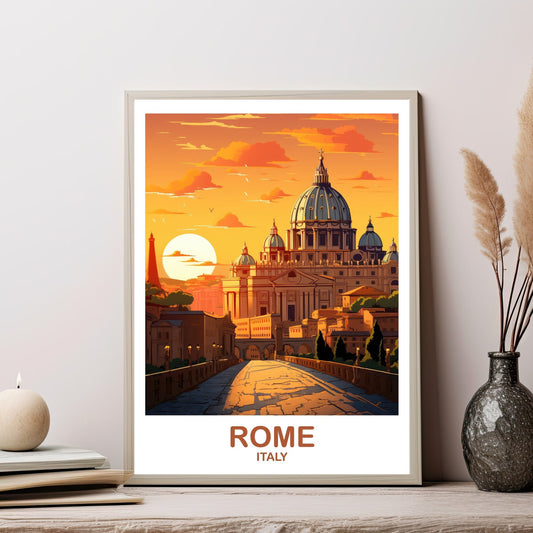 Rome Italy Travel Art Poster, Rome Travel Art, Italy Poster, Rome Travel Wall Art, Italy Travel Wall Art | T2EU_ITRO1