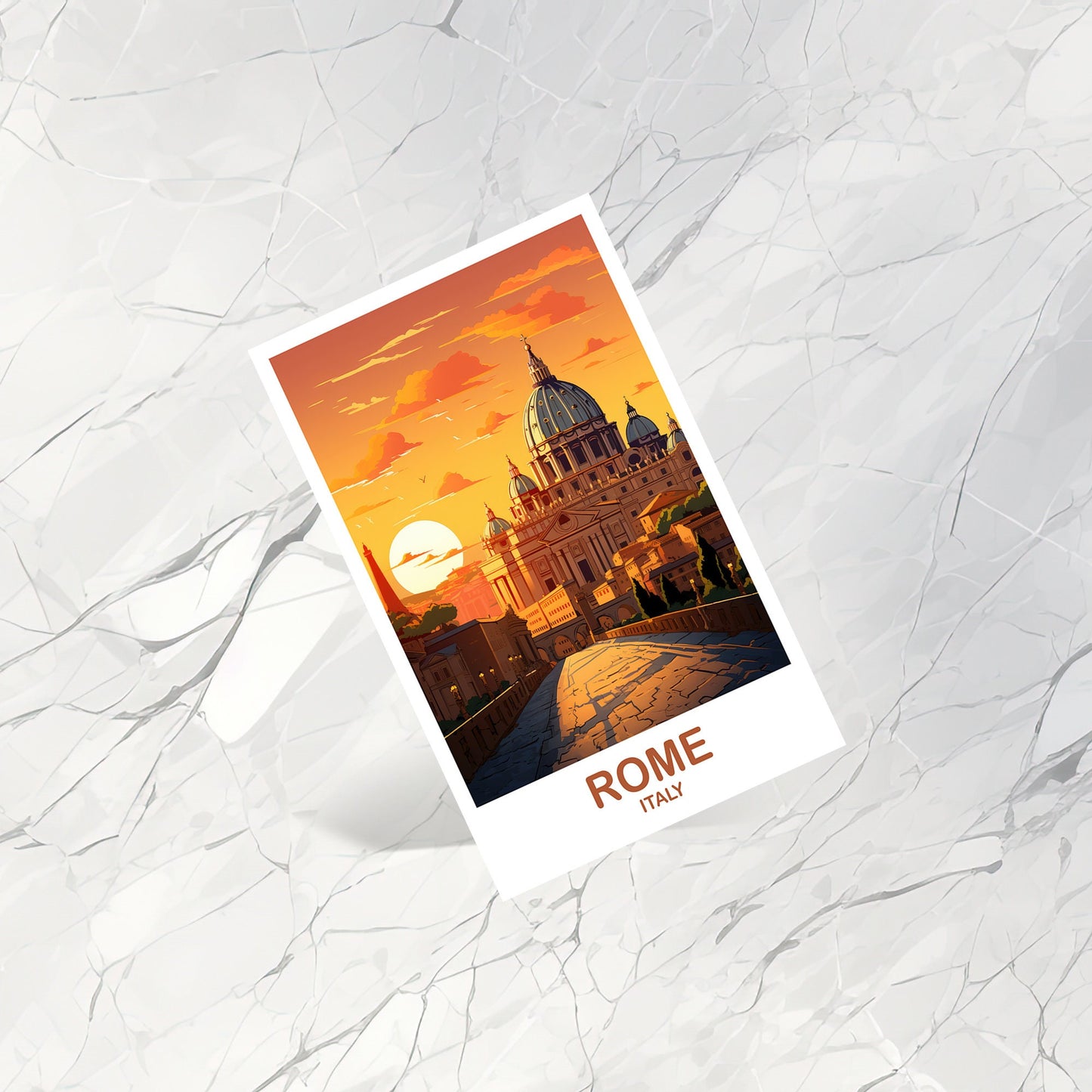 Rome Italy Travel Postcard, Rome Travel Postcard, Italy Postcard, Rome Travel Art, Italy Travel Postcard | T2EU_ITRO1_P