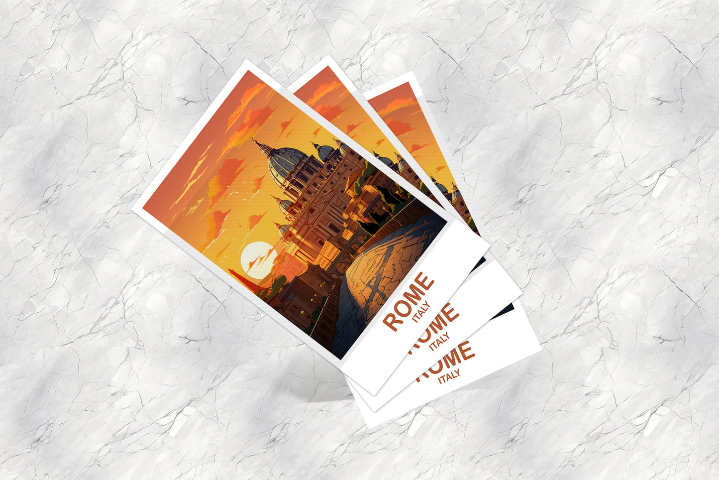 Rome Italy Travel Postcard, Rome Travel Postcard, Italy Postcard, Rome Travel Art, Italy Travel Postcard | T2EU_ITRO1_P