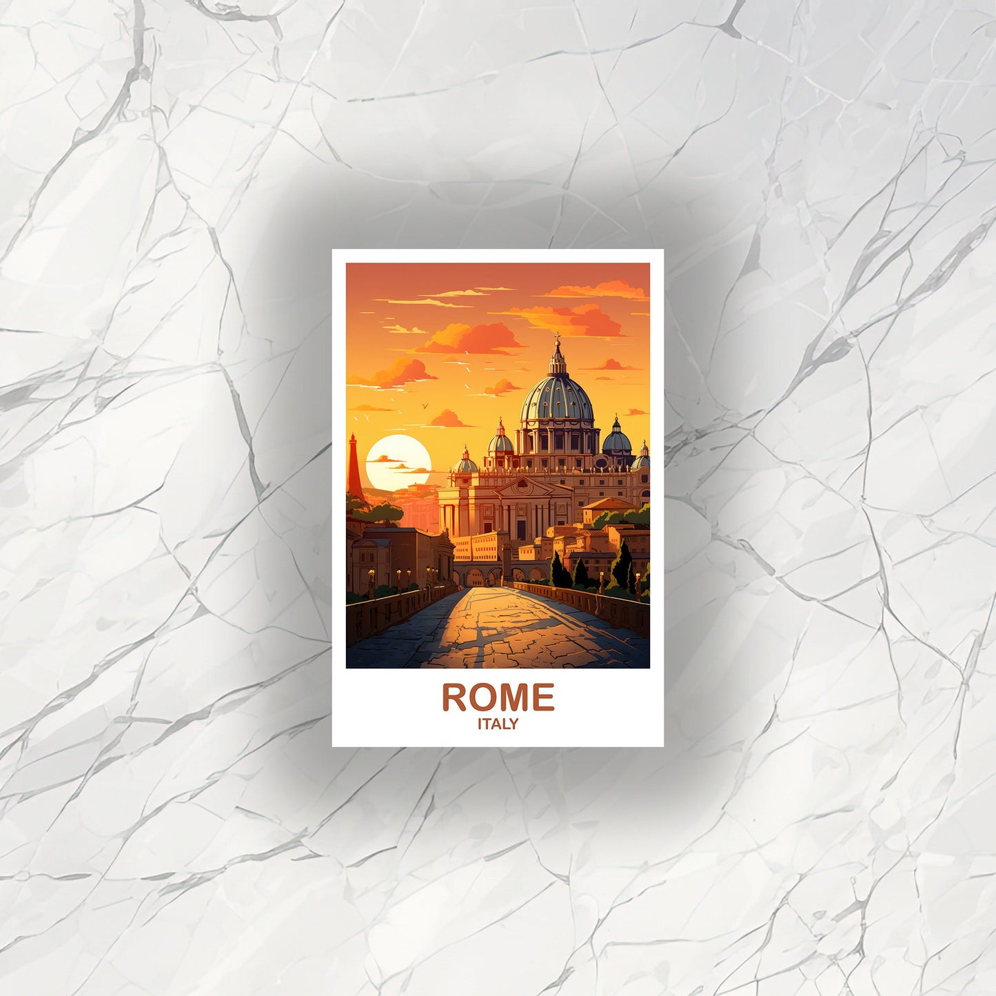 Rome Italy Travel Sticker, Rome Travel Art Sticker, Italy Travel Sticker, Rome Travel Art, Italy Travel Art | T2EU_ITRO1_S