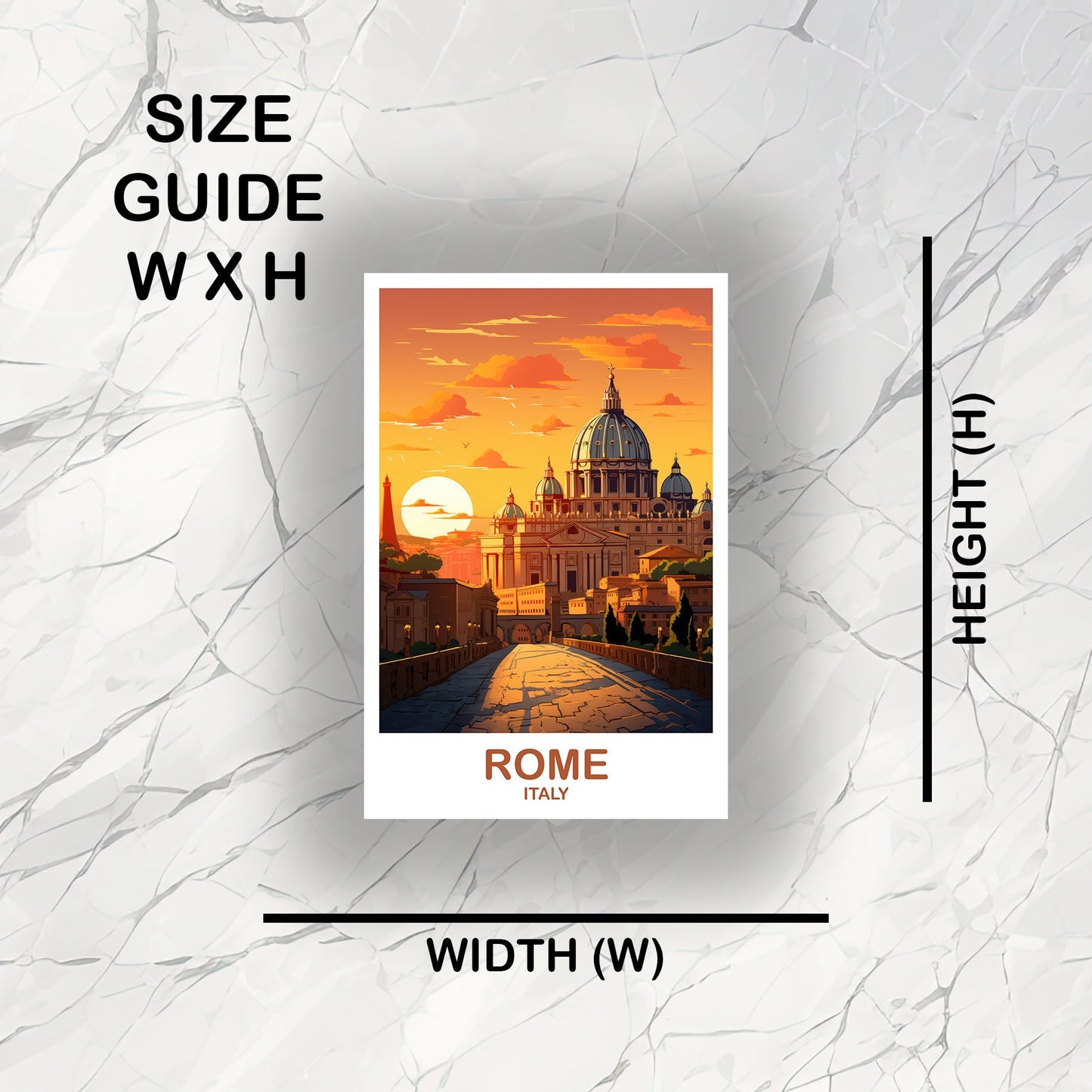 Rome Italy Travel Sticker, Rome Travel Art Sticker, Italy Travel Sticker, Rome Travel Art, Italy Travel Art | T2EU_ITRO1_S