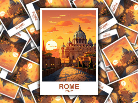 Rome Italy Travel Sticker, Rome Travel Art Sticker, Italy Travel Sticker, Rome Travel Art, Italy Travel Art | T2EU_ITRO1_S
