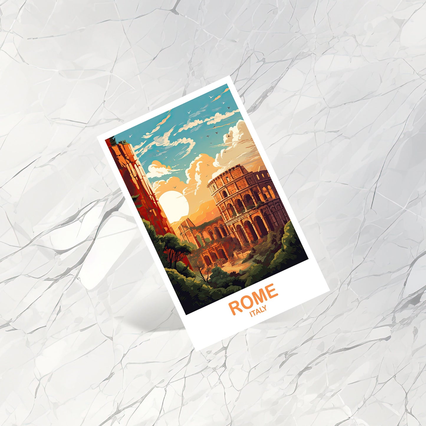 Rome Italy Travel Postcard, Rome Travel Postcard, Italy Postcard, Rome Travel Art, Italy Travel Postcard | T2EU_ITRO2_P