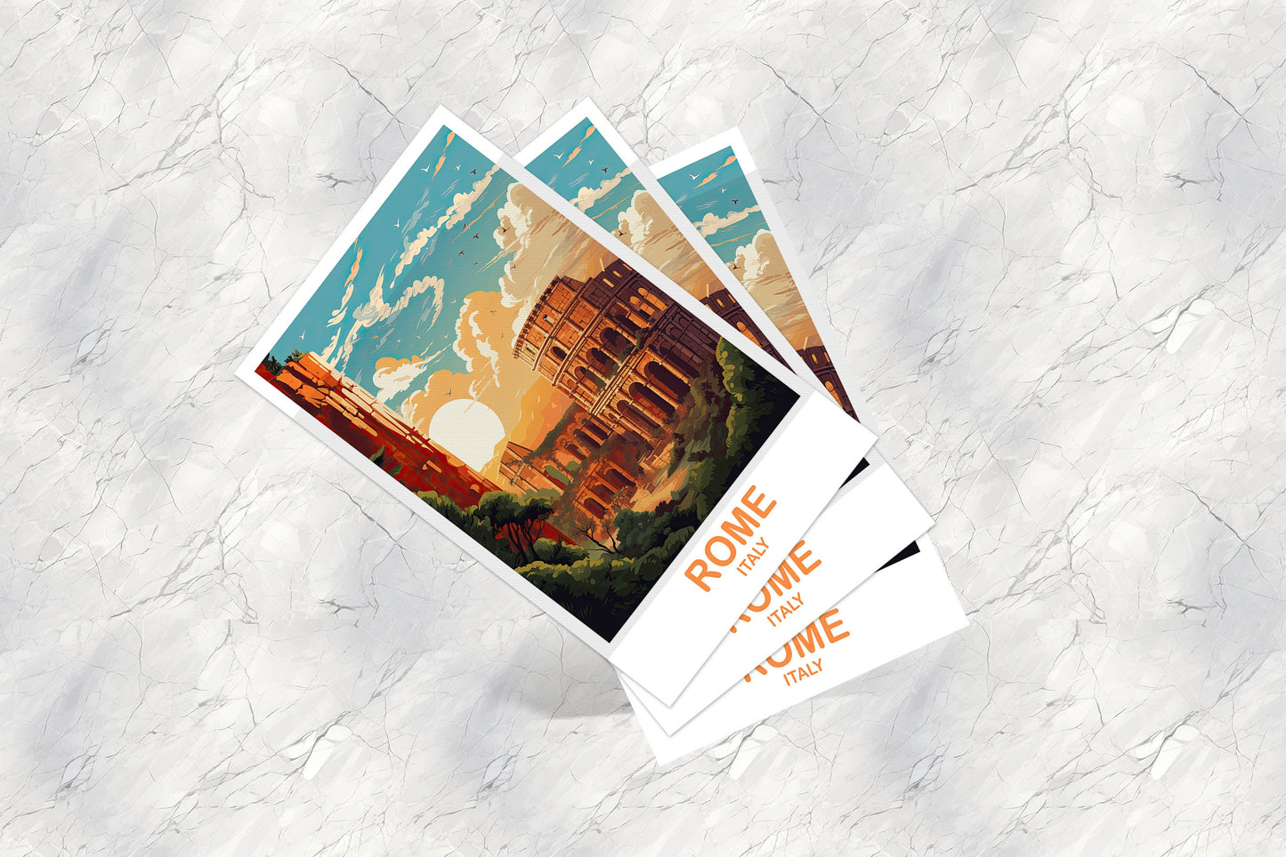 Rome Italy Travel Postcard, Rome Travel Postcard, Italy Postcard, Rome Travel Art, Italy Travel Postcard | T2EU_ITRO2_P