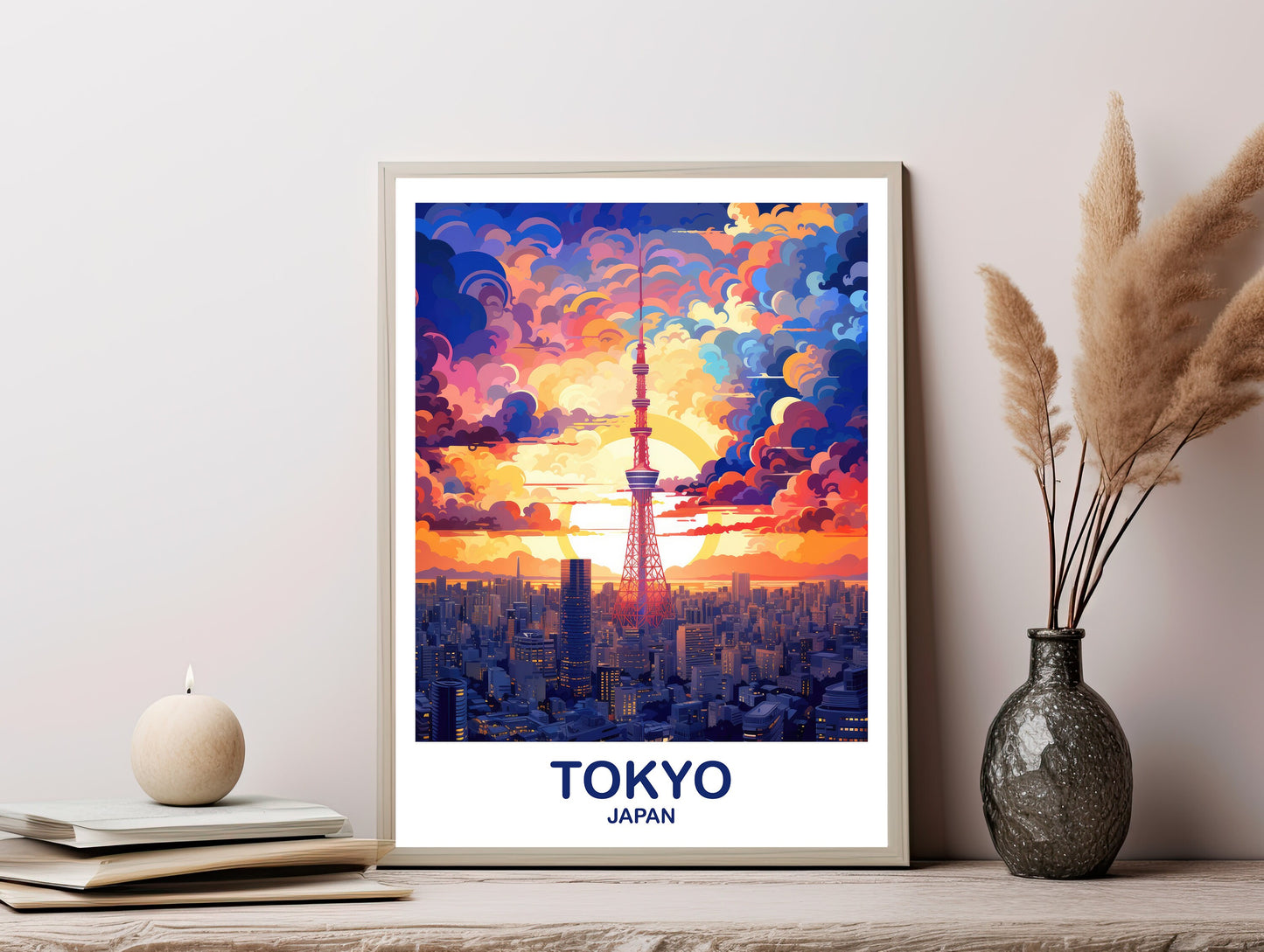 Digital Tokyo Travel Art, Tokyo Skyline, Japan Wall Art Poster, City Skyline Wall Art, Digital Printable Travel Art, Wall Art | DT2AS_JATO1