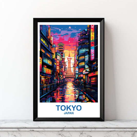 Digital Tokyo Travel Art, Tokyo Skyline, Japan Wall Art Poster, City Skyline Wall Art, Digital Printable Travel Art, Wall Art | DT2AS_JATO3