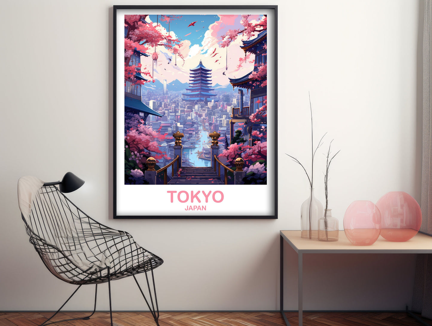 Tokyo Travel Wall Art, Tokyo Skyline, Japan Wall Art Poster, City Skyline Wall Art, Vibrant Sunset, Travel Wall Art | T2AS_JATO4