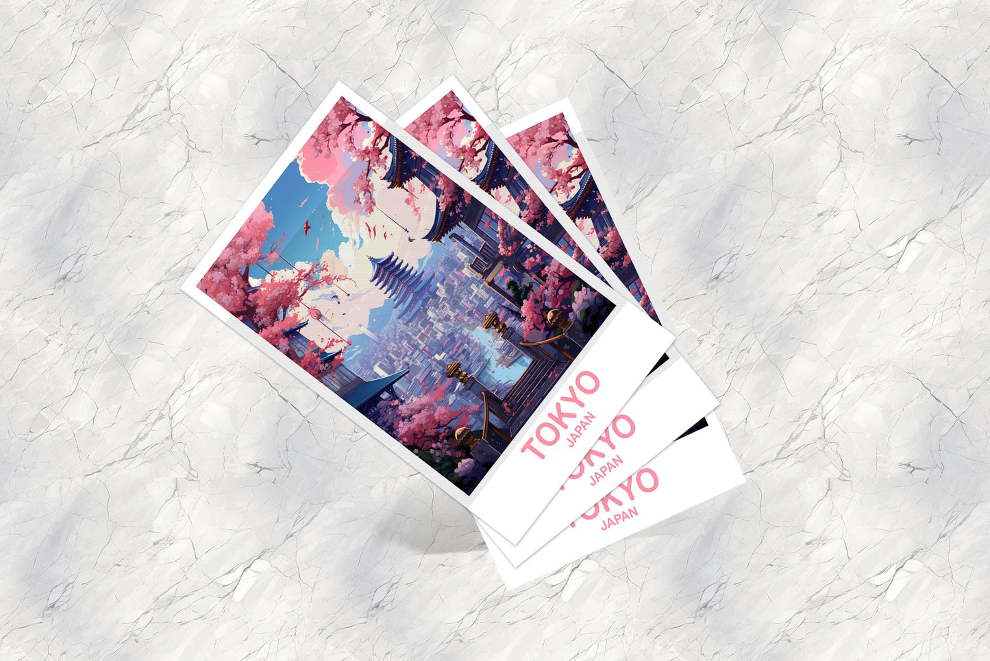 Tokyo Travel Art Postcard, Tokyo Skyline, Japan Wall Art Postcard, City Skyline Postcard, Vibrant Sunset, Travel Postcard | T2AS_JATO4_P