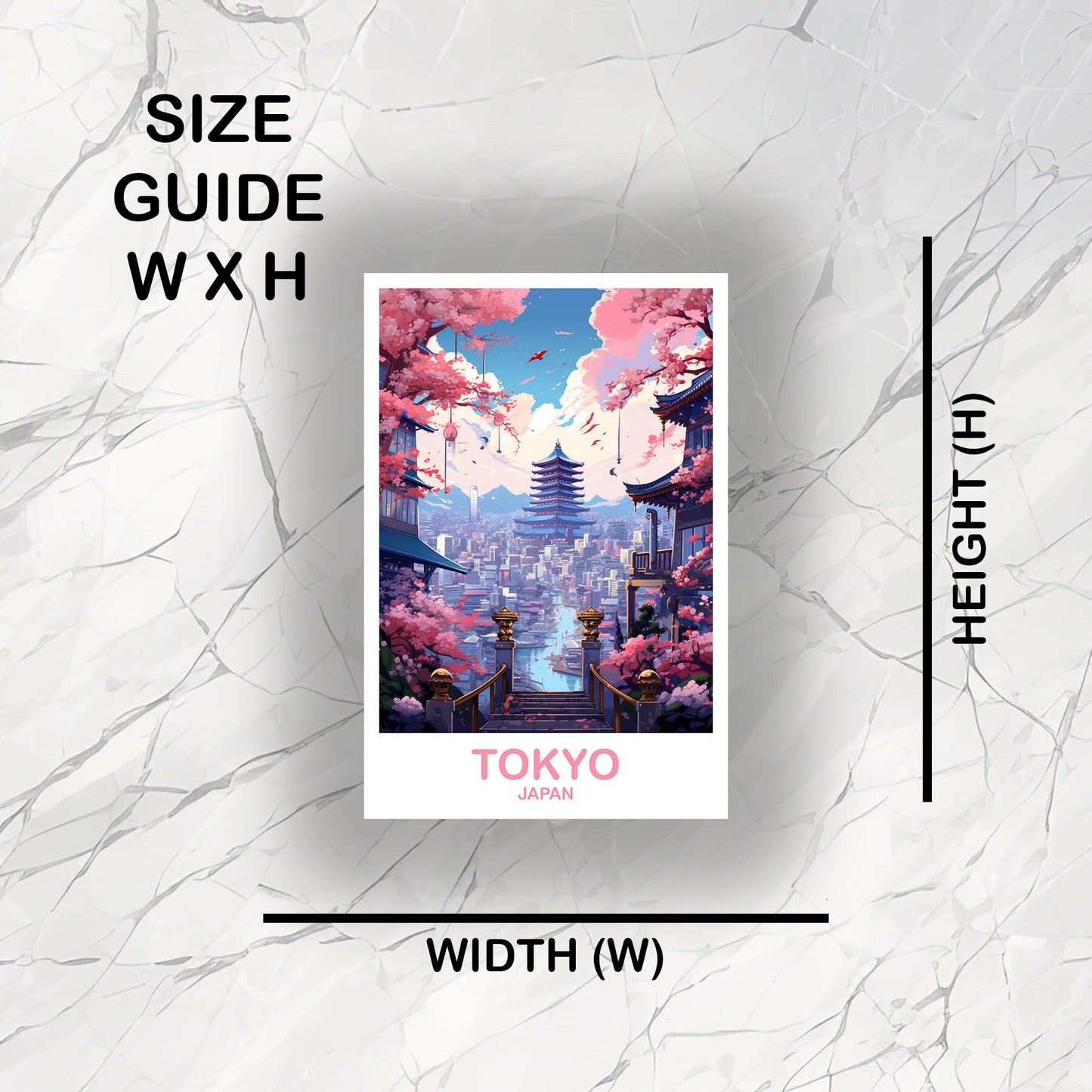 Tokyo Travel Art Sticker, Tokyo Skyline Sticker, Japan Art Sticker, City Skyline Sticker, Vibrant Sunset, Travel Sticker | T2AS_JATO4_S