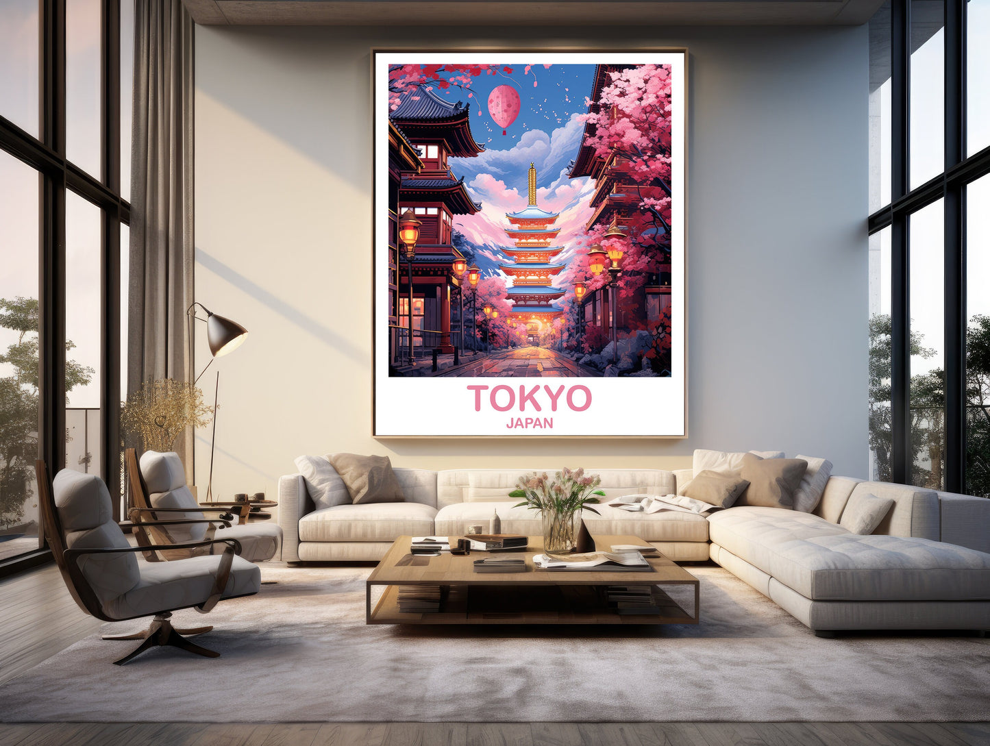Tokyo Travel Wall Art, Tokyo Skyline, Japan Wall Art Poster, City Skyline Wall Art, Vibrant Sunset, Travel Wall Art | T2AS_JATO5