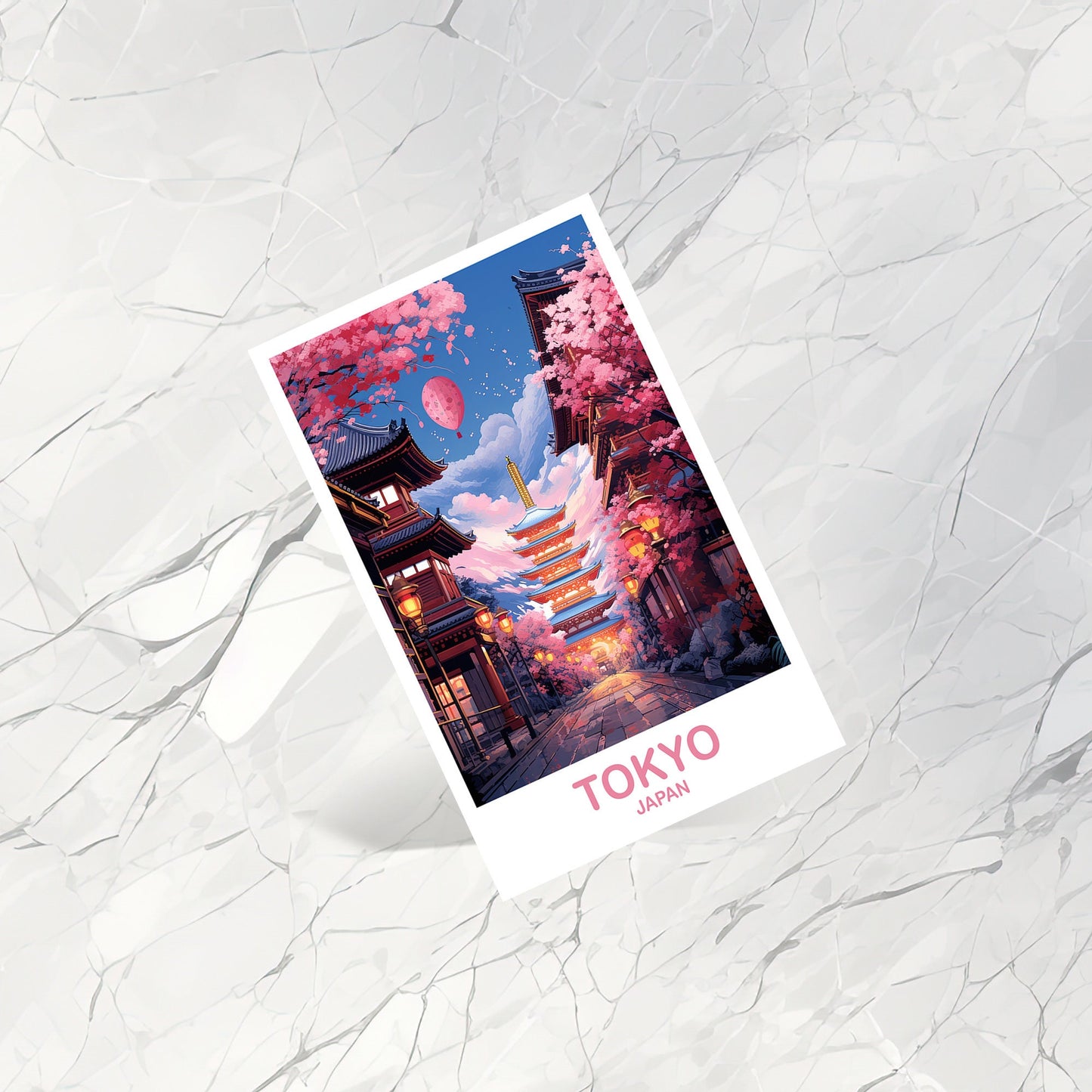 Tokyo Travel Art Postcard, Tokyo Skyline, Japan Wall Art Postcard, City Skyline Postcard, Vibrant Sunset, Travel Postcard | T2AS_JATO5_P