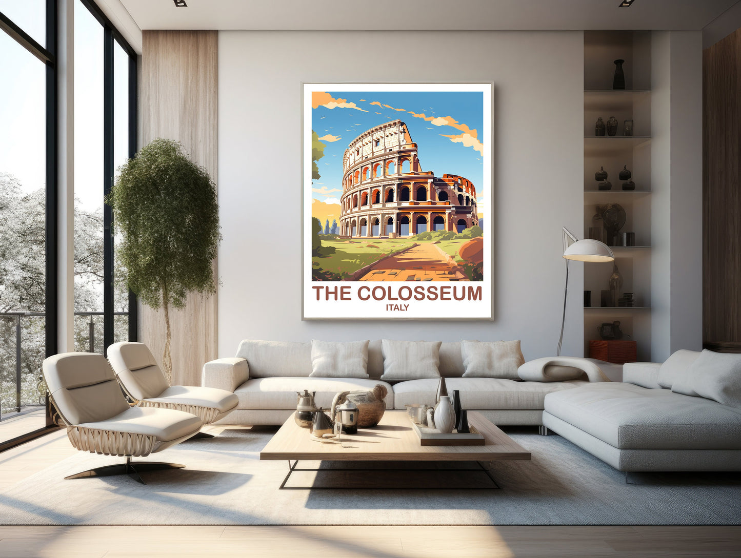Colosseum Travel Art Poster, 7 Wonders Travel Art, Rome Travel Art, Italy Poster, Rome Travel Wall Art, Italy Travel Wall Art | T2EU_ITRO3