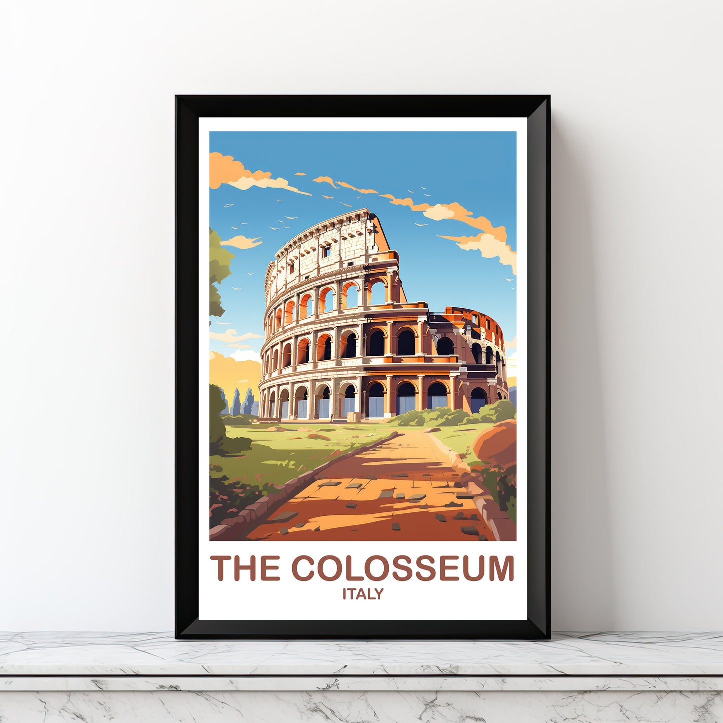 Colosseum Travel Art Poster, 7 Wonders Travel Art, Rome Travel Art, Italy Poster, Rome Travel Wall Art, Italy Travel Wall Art | T2EU_ITRO3