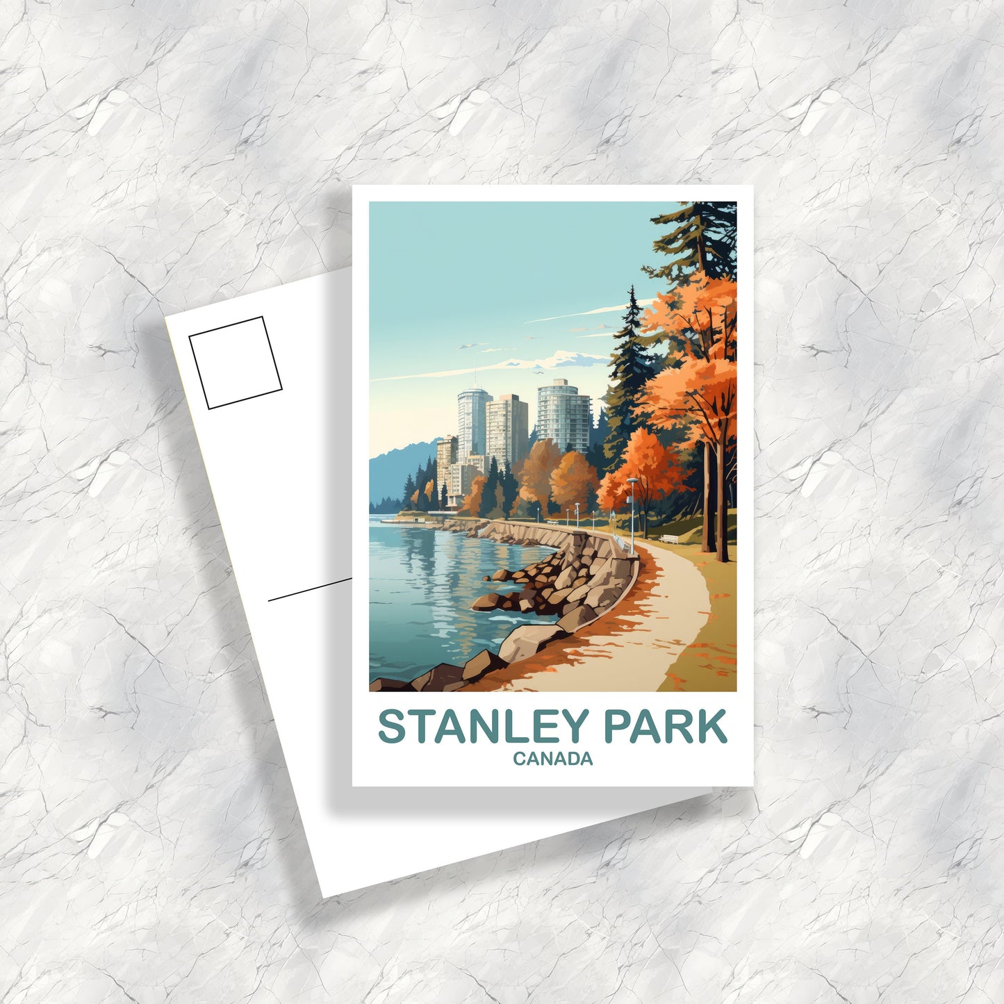 Stanley Park Travel Postcard, British Columbia Postcard, Stanley Park Postcard, Vancouver Travel Postcard | T2NA_BCVA1_P
