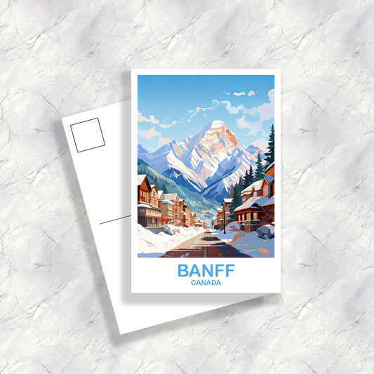 Banff Park Travel Postcard, Alberta Postcard, Alberta Rocky Mountains Postcard, Mountain Travel Postcard, Banff National Park | T2NA_ABBA1_P