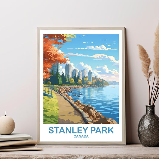 Stanley Park Travel Print, British Columbia Wall Art, Stanley Park Poster, Wall Art, Vancouver Travel Wall Art | T2NA_BCVA2