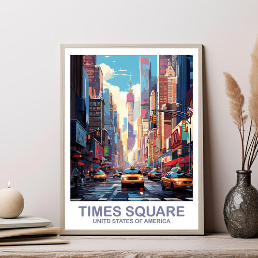Times Square Travel Print, Times Square Wall Art, New York Wall Art, Big Apple Poster, New York Taxis Wall Art | T2NA_NYNY3
