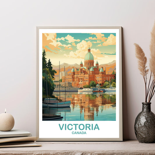 Victoria Travel Wall Print, BC Travel Wall Art, Victoria Wall Art Poster, City Skyline Wall Art, Vicotria British Columbia | T2NA_BCVI1