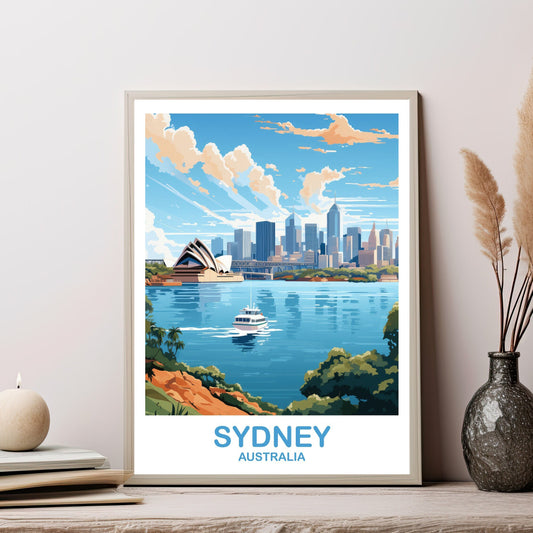 Sydney Travel Wall Art, Australia Travel Wall Art, Sydney Wall Art Poster, City Skyline Wall Art, New South Wales | T2AU_NSWSY1