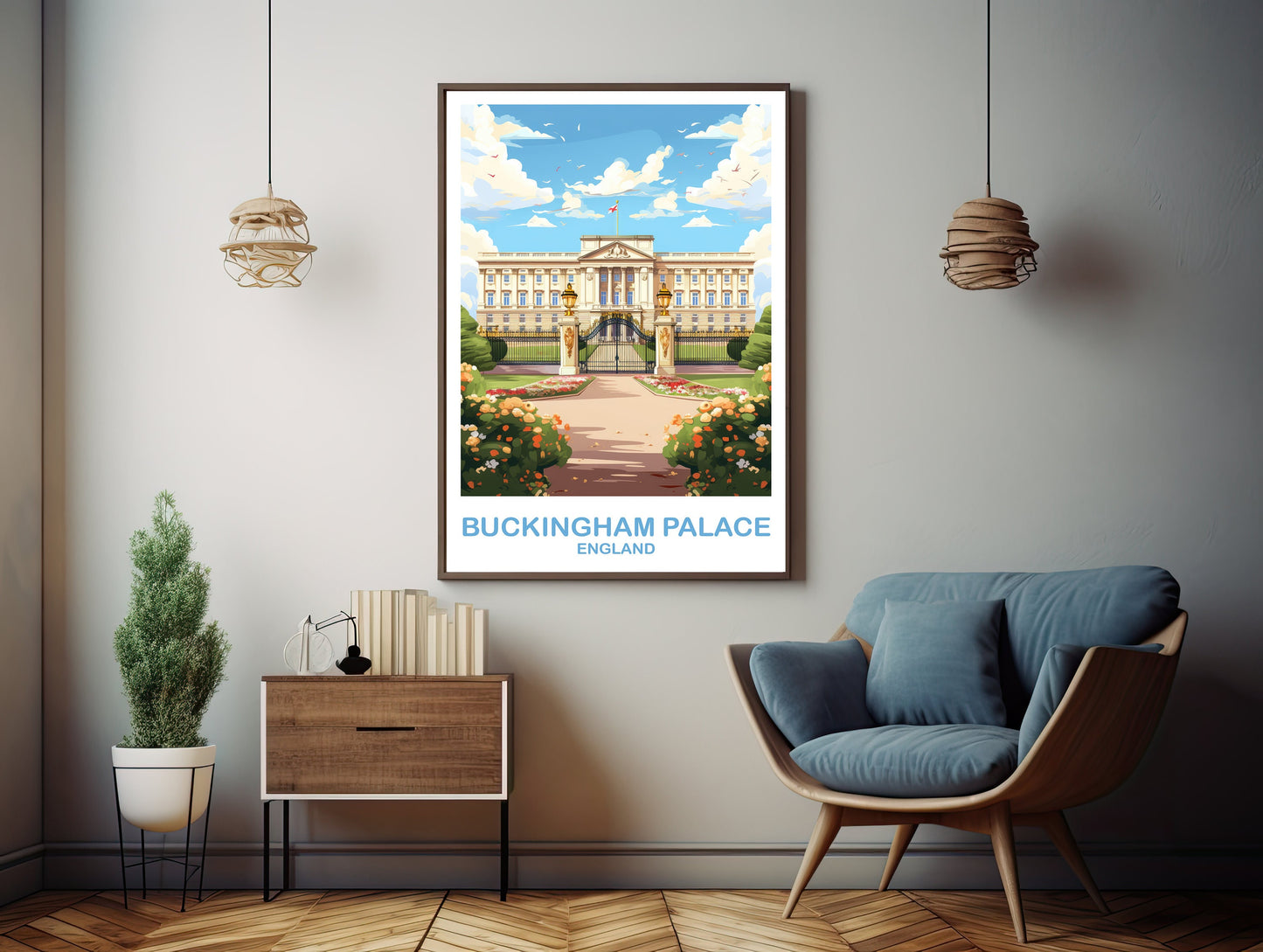Buckingham Palace Travel Art, London Travel Art, England Poster, Buckingham Travel Wall Art, England Travel Wall Art | T2EU_ENLO1