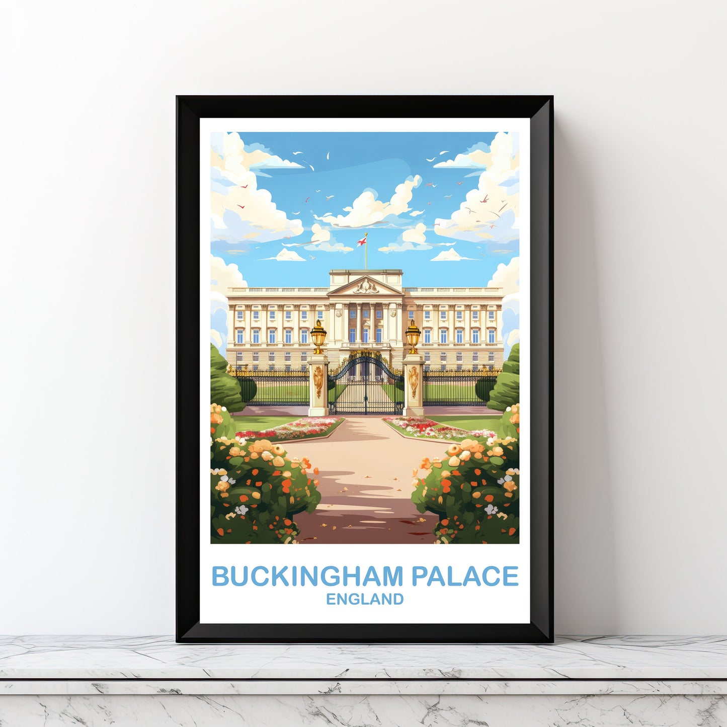 Buckingham Palace Travel Art, London Travel Art, England Poster, Buckingham Travel Wall Art, England Travel Wall Art | T2EU_ENLO1