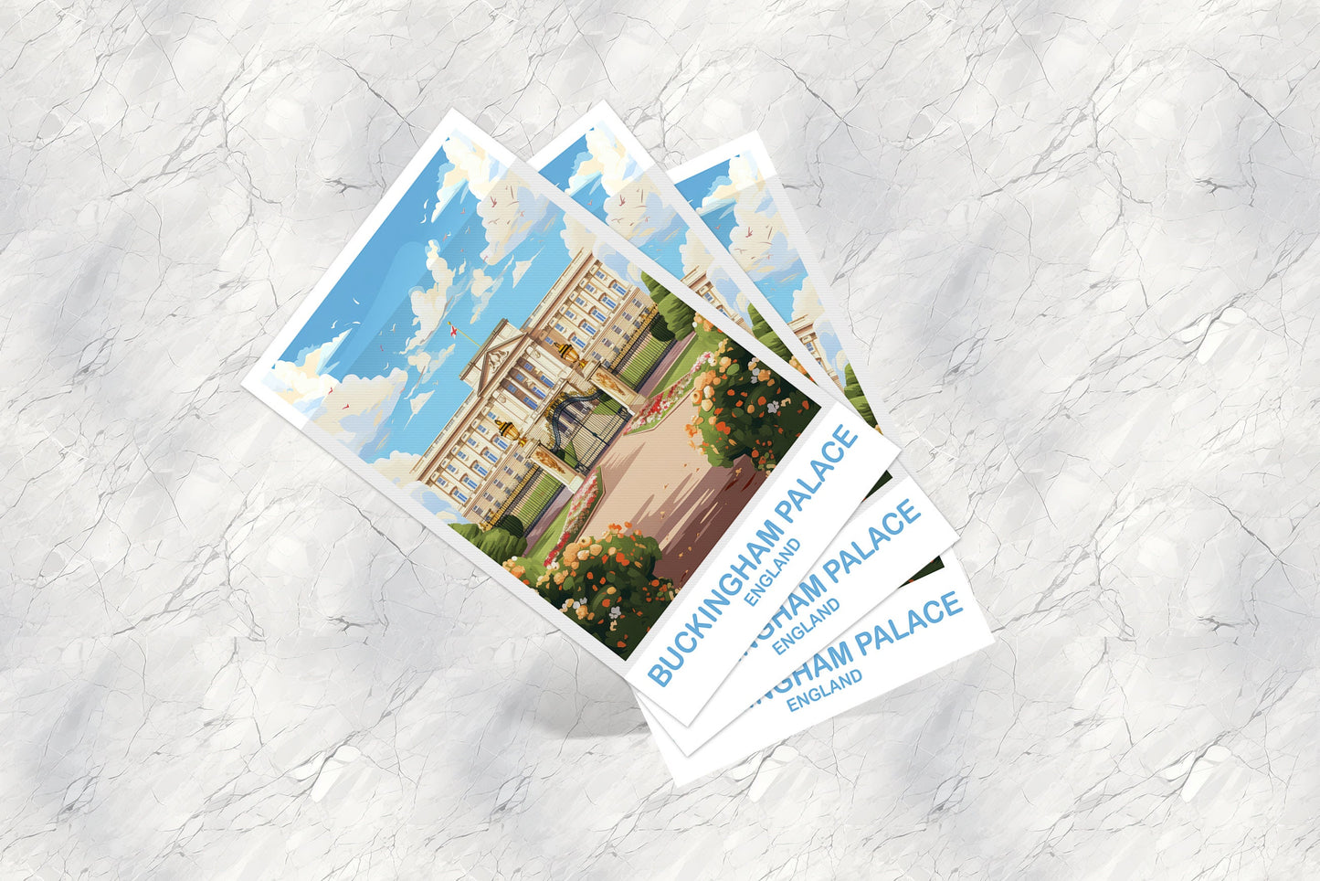 Buckingham Palace Postcard, London Travel Art, England Postcard, Buckingham Travel Wall Art, England Travel Wall Art | T2EU_ENLO1_P