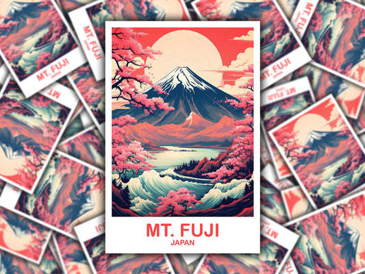 Mt.Fuji Travel Sticker, Japan Wall Art Sticker, Travel Wall Art, Landscape Travel Sticker, Japan Travel Sticker, Japan Travel | T2AS_JAHO2_S