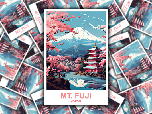 Mt.Fuji Travel Sticker, Japan Wall Art Sticker, Travel Wall Art, Landscape Travel Sticker, Japan Travel Sticker, Japan Travel | T2AS_JAHO3_S