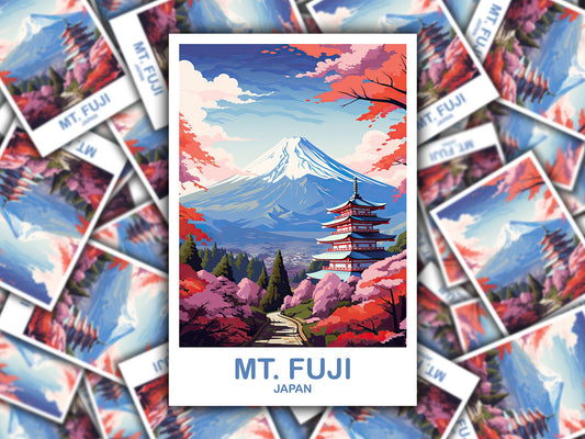 Mt.Fuji Travel Sticker, Japan Wall Art Sticker, Travel Wall Art, Landscape Travel Sticker, Japan Travel Sticker, Japan Travel | T2AS_JAHO5_S