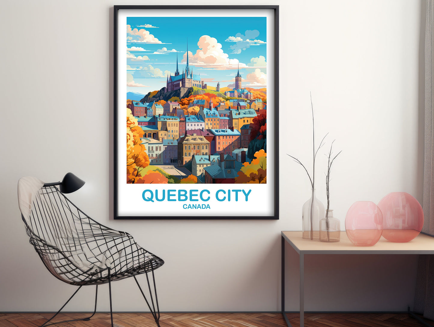 Quebec City Travel Wall Print, Quebec Travel Wall Art, Quebec Wall Art Poster, City Skyline Wall Art, Canada Travel Wall Art | T2NA_QUQC1