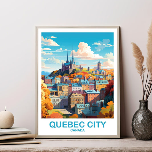Quebec City Travel Wall Print, Quebec Travel Wall Art, Quebec Wall Art Poster, City Skyline Wall Art, Canada Travel Wall Art | T2NA_QUQC1