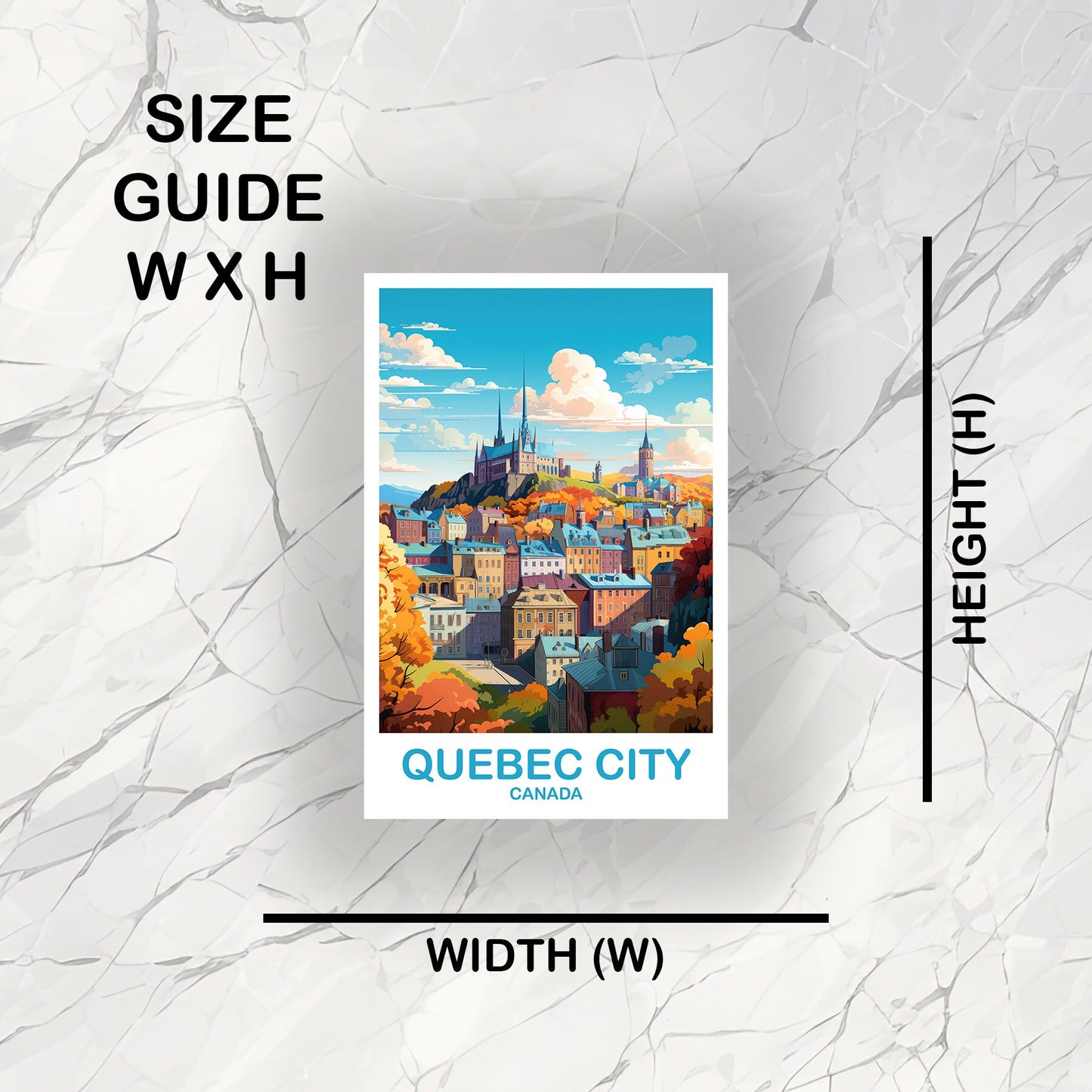 Quebec City Travel Sticker, Quebec Travel Sticker Art, Quebec Sticker Art, City Skyline Sticker Art, Canada Travel Art | T2NA_QUQC1_S