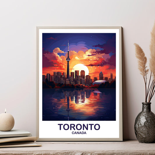 Toronto Travel Wall Print, Ontario Travel Wall Art, Toronto Wall Art Poster, City Skyline Wall Art, Toronto Sunset Print | T2NA_ONTO1