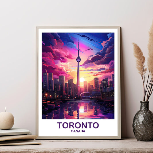Toronto Travel Wall Print, Ontario Travel Wall Art, Toronto Wall Art Poster, City Skyline Wall Art, Lake Ontario | T2NA_ONTO4