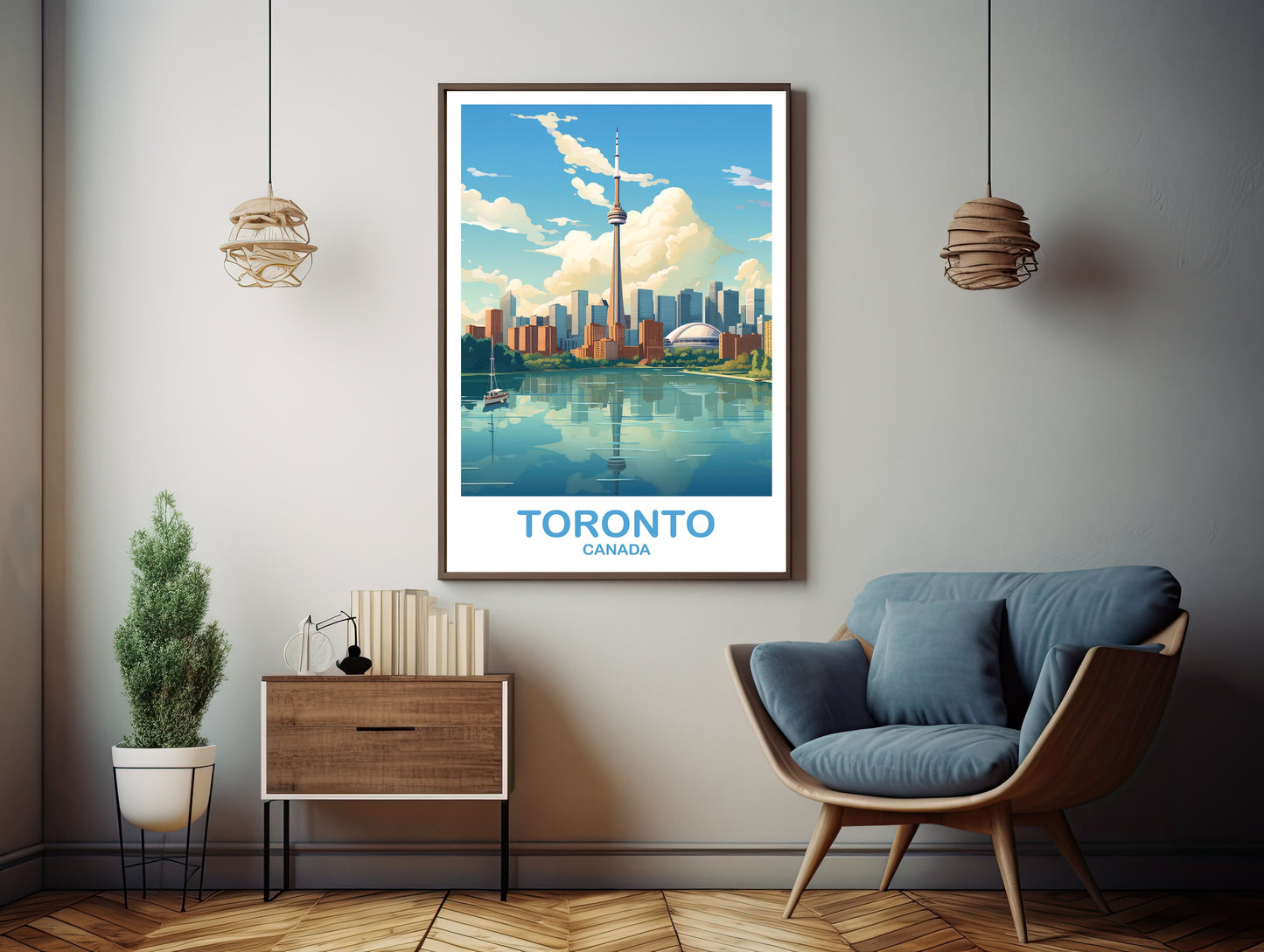 Printable Toronto Travel Wall, Ontario Travel Wall Art, Digital Toronto Wall Art Poster, City Skyline Wall Art, Lake Ontario | DT2NA_ONTO3