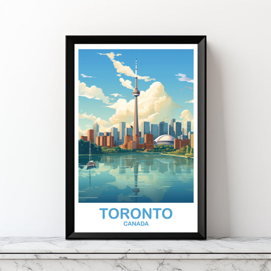Printable Toronto Travel Wall, Ontario Travel Wall Art, Digital Toronto Wall Art Poster, City Skyline Wall Art, Lake Ontario | DT2NA_ONTO3