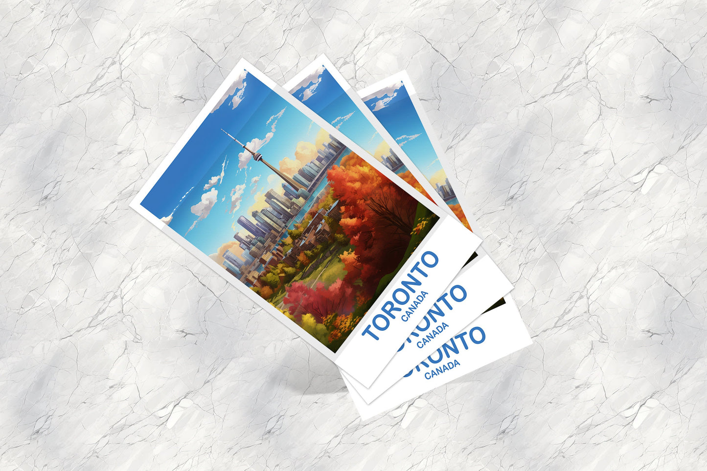 Toronto Ontario Travel Postcard, Ontario Travel Wall Art, Toronto Postcard, City Skyline Postcard, Fall Travel Art, Bright | T2NA_ONTO2_P