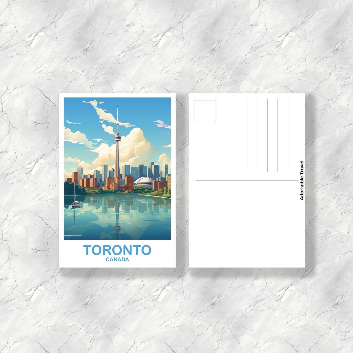 Toronto Travel Postcard, Ontario Travel Postcard, Toronto Postcard, City Skyline Postcard, Lake Ontario | T2NA_ONTO3_P